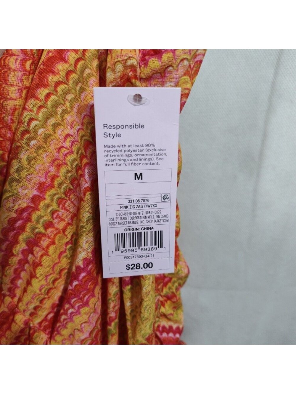 Wild Fable Orange Yellow Layered Tiered Mini Dress Women Size M Sleeveless NEW - Picture 8 of 8